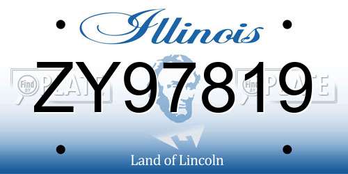 ZY97819 Illinois License Plate