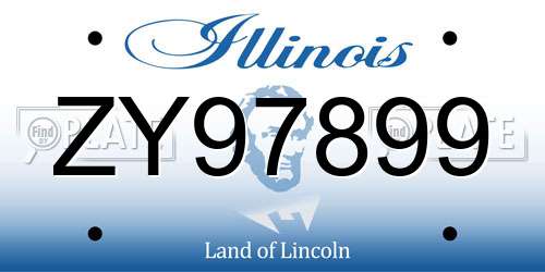 ZY97899 Illinois License Plate