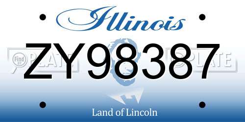 ZY98387 Illinois License Plate