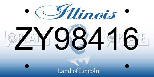 ZY98416 Illinois License Plate