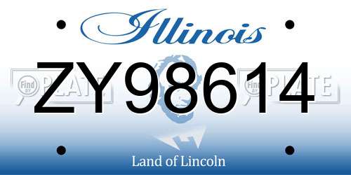 ZY98614 Illinois License Plate