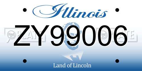 ZY99006 Illinois License Plate
