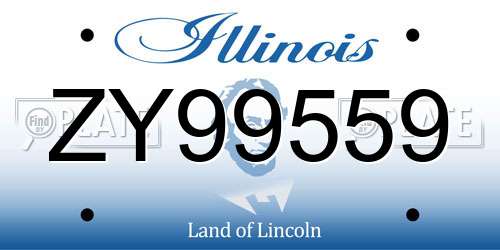 ZY99559 Illinois License Plate
