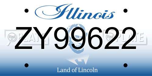 ZY99622 Illinois License Plate