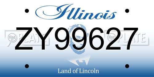 ZY99627 Illinois License Plate