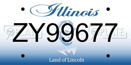 ZY99677 Illinois License Plate