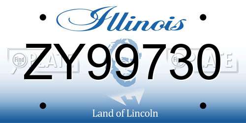 ZY99730 Illinois License Plate