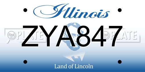 ZYA847 Illinois License Plate