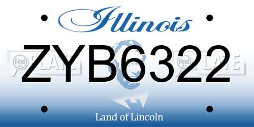 ZYB6322 Illinois License Plate