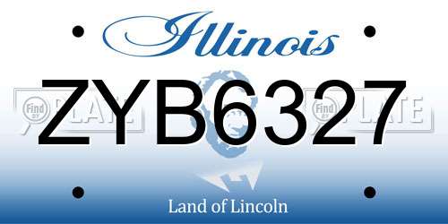ZYB6327 Illinois License Plate