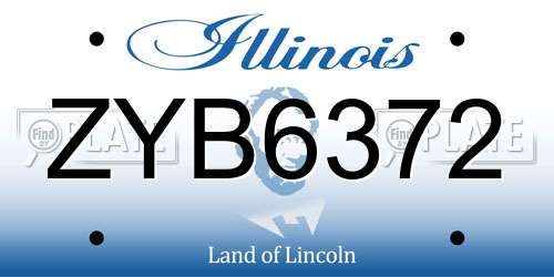 ZYB6372 Illinois License Plate