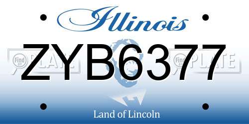 ZYB6377 Illinois License Plate