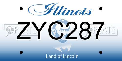 ZYC287 Illinois License Plate
