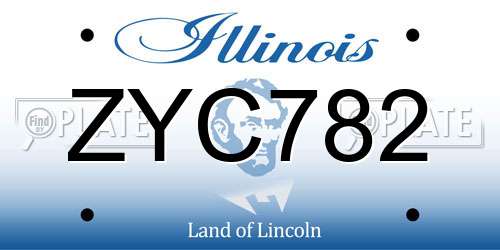 ZYC782 Illinois License Plate