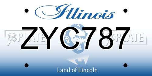 ZYC787 Illinois License Plate