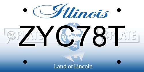 ZYC78T Illinois License Plate