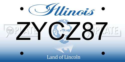ZYCZ87 Illinois License Plate