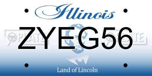 ZYEG56 Illinois License Plate