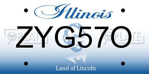 ZYG57O Illinois License Plate
