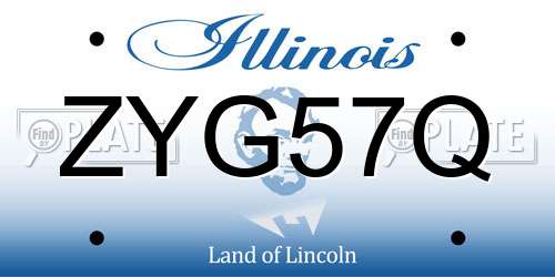ZYG57Q Illinois License Plate