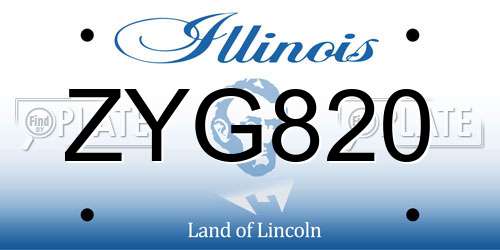 ZYG820 Illinois License Plate
