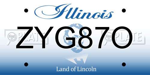 ZYG87O Illinois License Plate