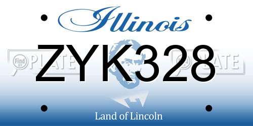 ZYK328 Illinois License Plate