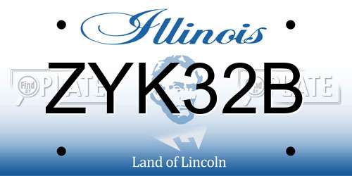 ZYK32B Illinois License Plate