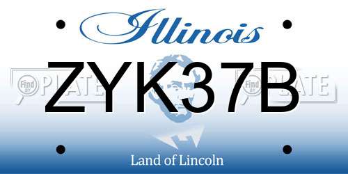 ZYK37B Illinois License Plate