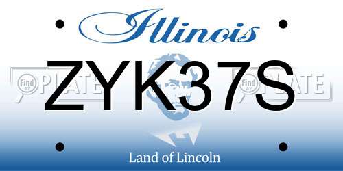 ZYK37S Illinois License Plate