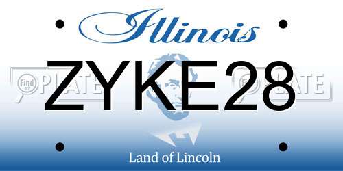 ZYKE28 Illinois License Plate