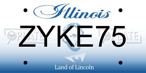 ZYKE75 Illinois License Plate