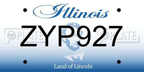 ZYP927 Illinois License Plate