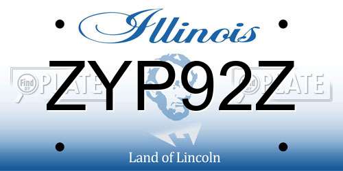 ZYP92Z Illinois License Plate