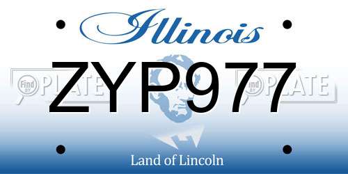 ZYP977 Illinois License Plate