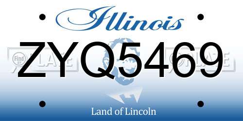 ZYQ5469 Illinois License Plate