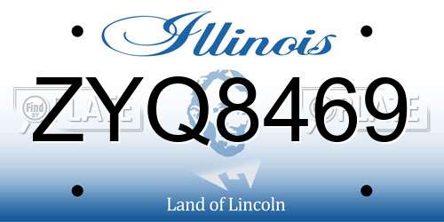 ZYQ8469 Illinois License Plate