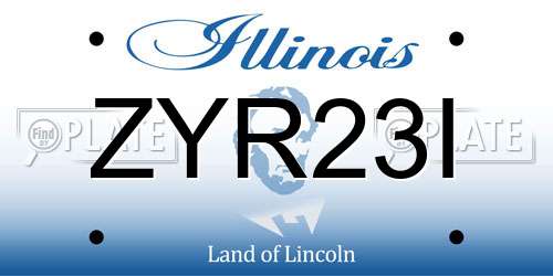 ZYR23I Illinois License Plate