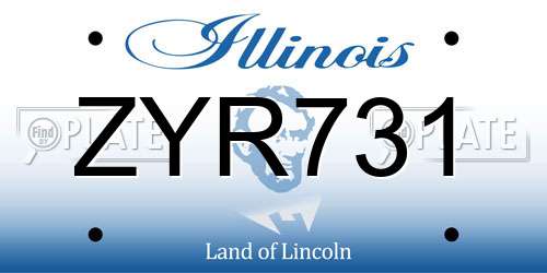 ZYR731 Illinois License Plate