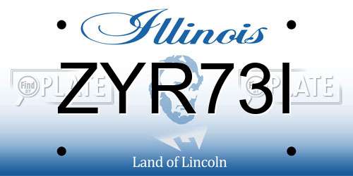 ZYR73I Illinois License Plate