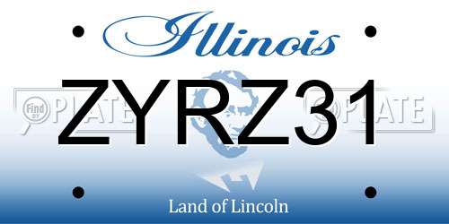 ZYRZ31 Illinois License Plate