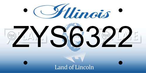ZYS6322 Illinois License Plate