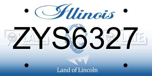 ZYS6327 Illinois License Plate