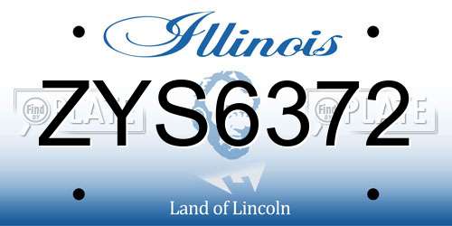 ZYS6372 Illinois License Plate