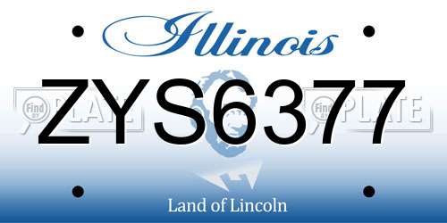 ZYS6377 Illinois License Plate