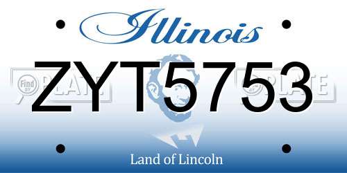 ZYT5753 Illinois License Plate