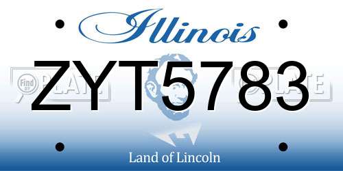 ZYT5783 Illinois License Plate