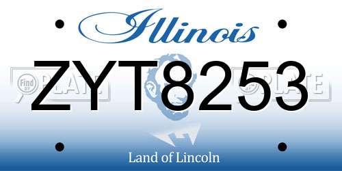 ZYT8253 Illinois License Plate