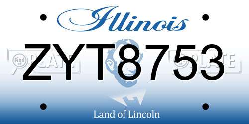 ZYT8753 Illinois License Plate