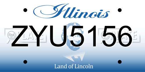 ZYU5156 Illinois License Plate